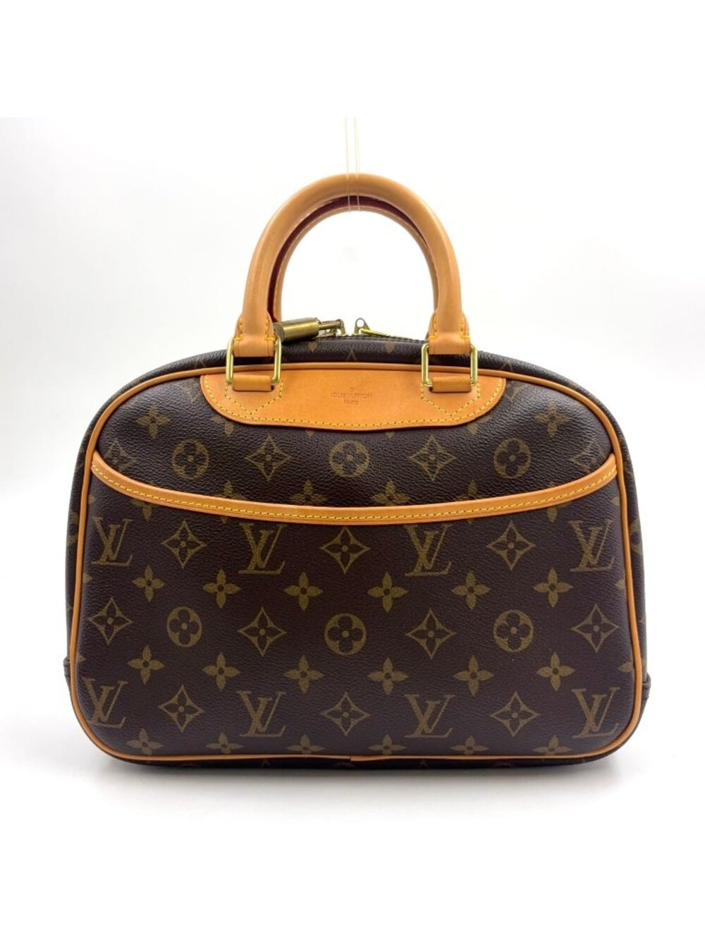 Louis Vuitton Monogram Leather Brown Light Handbag Gold